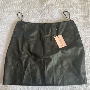 Missguided Black Leather Mini Skirt